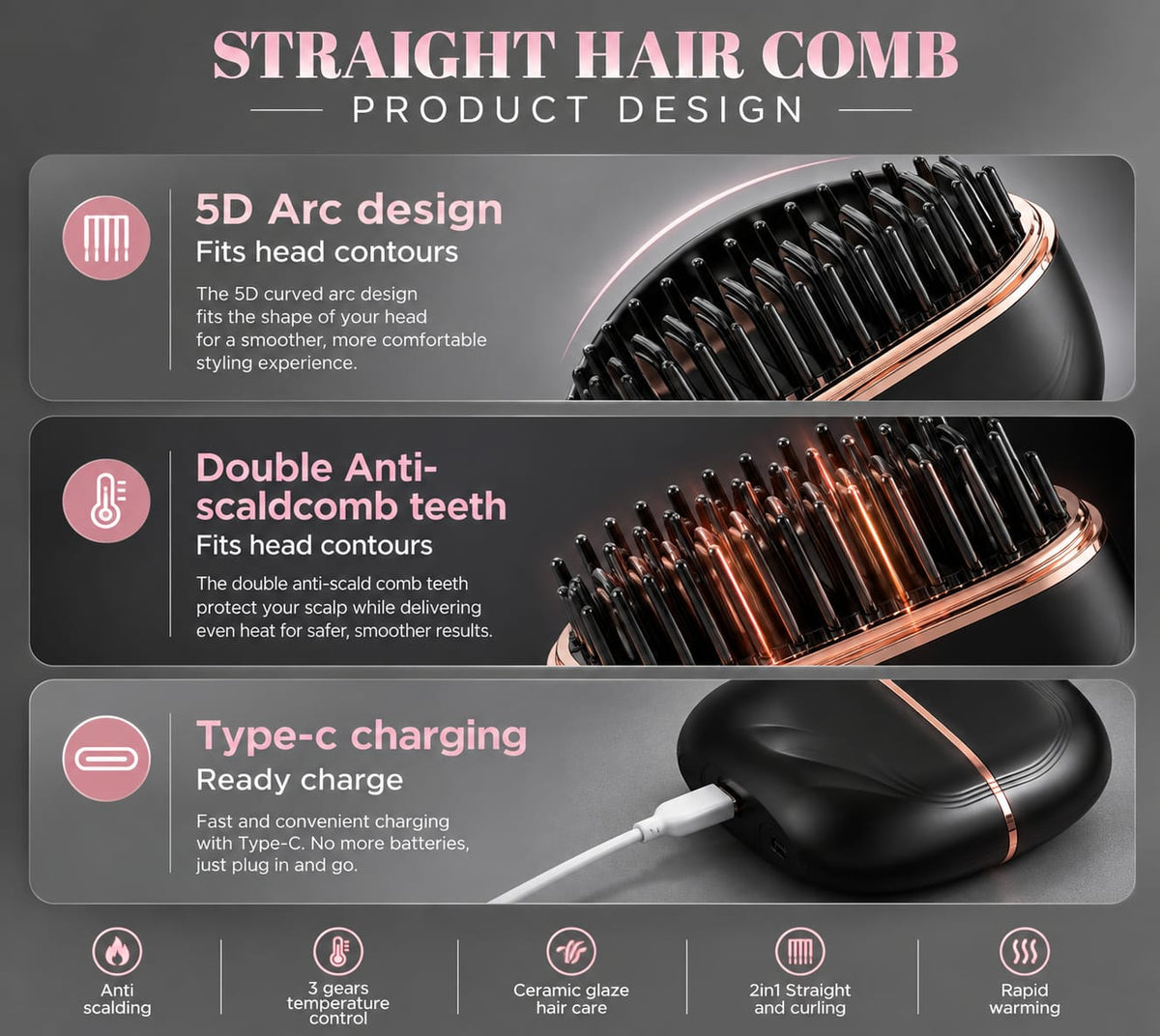 Post-Workout Beard &amp; Hair Grooming Brush